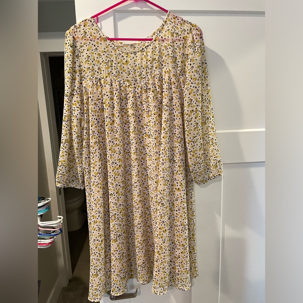 Paper crown long sleeved lined dress